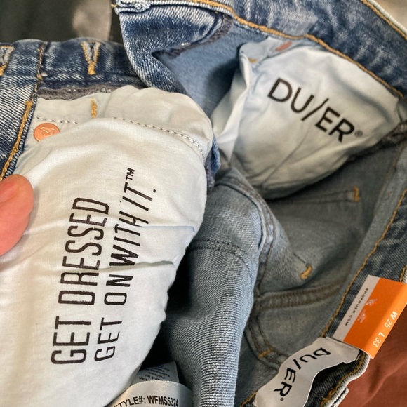 Duer -Midweight Denim Wide Leg (Button Fly) - Coastal Blue - Picture 9 of 14